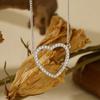Collar de Amor de Diamantes Rai en Forma de Corazón Hueco de Plata Esterlina S925 para Mujer, Moda Versátil, Diseño de Alta Gama, Cadena para Suéter de Otoño e Invierno