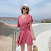Traje de baño de una pieza para mujeres de talla grande (hasta 200 libras), oculta el vientre, adelgazante, cálido, estilo falda fruncida, conservador, para mujeres de talla grande con busto grande.