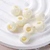 Acrílico Macaron Cor Sólida Furo Grande Contas Redondas Feitas à Mão Contas Soltas Pulseira Contas de Furo Grande Acessórios para Joias DIY