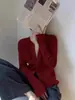 Cárdigan Rojo de Punto para Mujer de Año Nuevo, Suéter Base Elegante y Hermoso para Otoño e Invierno, Top de Alta Gama Estilo Europeo