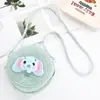 Linda Bolsa Cruzada Pequeña Redonda de Paja Tejida para Niños, Bolsa de Viaje de Playa de Dibujos Animados de Alto Valor para Niños y Niñas