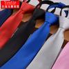 Envío Gratis Versión Estrecha Moda Casual Estilo Coreano Versión Estrecha Fácil de Tirar Cremallera Perezosa Corbata para Hombre Vestir Negocio Negro de Moda
