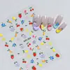 Adesivos para Manicure Francesa com Bolinhas Azuis Morango Cereja Uva Melancia 3D em Relevo Decorações DIY Adesivos de Unha