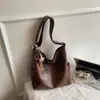 Bolsa Tote Maillard Retro Transfronteiriça 2025 Outono e Inverno Novo Estilo Casual Grande Capacidade Ombro Mensageiro