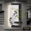 Pintura Decorativa de Entrada para Adivinación, Pintura Colgante de Planta Verde Hidropónica, Lámpara de Pared LED de Gama Alta, Pintura de Pared para Puerta de Entrada