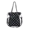 Bolsa de Palha com Bolinhas Transfronteiriça 2026 Nova Moda Bolsa de Corrente Texturizada para o Trabalho Casual Simples de Ombro Único Transversal