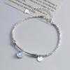 Pulsera Nalan S925 de plata con un estilo dulce y fresco, con personalidad, con esmalte de colores, cuentas ovaladas redondas y rotas, de plata S7365