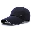 Chapéu Primavera e Outono Masculino Algodão Poliéster Lona Sanduíche Boné de Beisebol com Aba Longa Ferro Boné de Pesca Padrão Boné de Guarda-sol