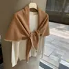 Bufanda 100% Lana Otoño e Invierno, Chal de Lana Tejido para Mujer, Capa Pequeña Anudada, Bufanda Triangular en Capas de Color Sólido Suave