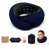 Almohada Popular con Espuma Viscoelástica en Forma de U Transfronteriza, Almohada de Viaje para el Cuello, Portátil y Plegable, Adecuada para Siestas en Avión y Soporte Cervical
