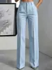 Comercio Exterior Transfronterizo Amazon Pantalones de Traje de Pierna Ancha con Rayas Verticales de Cintura Alta para Mujer Estilo Verano 2026 Moda Versátil Elegante para Viajar