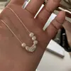 Colar de Pérolas de Água Doce em Formato de Coração Estilo Coreano para Mulheres, Corrente Elegante para Clavícula, Corrente de Pescoço Versátil