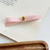 Grampo de Cabelo Clássico Moda Pequeno Feijão Dourado Laço de Fita 2024 Novo Franja Lateral Feminina Acessórios Simples para Cabelo