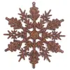 Decoraciones Navideñas 10cm Copos de Nieve, Copos de Nieve de Plástico con Purpurina, Decoración para Árbol de Navidad Colgantes de Copo de Nieve Huecos