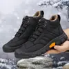 Zapatos de Algodón para Hombre Invierno Hombres Forrados de Felpa Engrosados Impermeables Casuales Zapatos de Invierno para Hombre Zapatos de Cuero de Caña Alta Deportes al Aire Libre Botas de Nieve