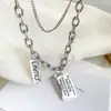 Collar apilado de doble capa con inicial para mujer, estilo Hip-Hop moderno, colgante de personalidad europeo y americano, cadena de moda urbana