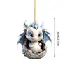 Decoración de Huevo de Dragón de Porcelana Azul y Blanca Linda Transfronteriza Muñeca Plana de Navidad de Acrílico Colgantes para Coche