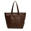 Bolso de Hombro Casual Retro de Comercio Exterior de Gran Capacidad para Mujer 2025 Otoño de Moda Versátil Piel Suave Bolso de Axila