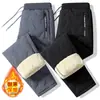 Pantalones de algodón imitación talla europea transfronterizos pantalones casuales de lana de cordero algodón para hombre comercio exterior talla grande casual holgado con felpa engrosada pantalones de correr