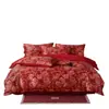 Saia de Cama Acolchoada 100% Algodão Conjunto de Quatro Peças Saia de Cama Estampada Estilo Pintura a Óleo Capa de Edredom com Renda Francesa Antiderrapante Conjunto de Quatro Peças 100% Algodão