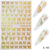 Pegatinas para Manicura Simulación Delgadas Mariposa Pegatinas Láser Mariposas Doradas y Plateadas Pegatinas de Mariposa Bronceadas