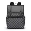 Mochila de negocios a cuadros, unisex, adecuada para viajar, hecha de cuero, una mochila para estudiantes universitarios y una bolsa para laptop