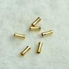 Oro de 18 quilates con agujero pasante, lisas, pequeñas, cintura de bárbaro, cuentas cilíndricas, accesorios para joyería hecha a mano DIY, materiales de producción para collares y pulseras