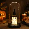 Cúpula de cristal decorativa temática de Halloween, luz nocturna de fantasma, adorno de terror brillante, accesorio de escritorio, arreglo de ambiente de escena
