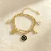 Pulsera de doble cadena de acero de titanio de moda transfronteriza europea y americana para mujer, simple y versátil, estilo ins, a la moda, lujo ligero, pulsera personalizada