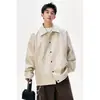 Jaqueta Masculina de Couro PU com Gola Lapela e Padrão de Escamas de Dragão, Estilo High Street Americano, Outono, Tamanho Plus, Tendência, Solta, Descolada, Rebelde