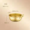 Olla de Aluminio Amarillo Dorado Coreana para Fideos Instantáneos Hogareña de Doble Asa para Ramen Picante Fideos Instantáneos Olla Pequeña de Cocina Misma Olla que en los Dramas Coreanos