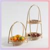 Cesta de Bambú Hecha a Mano, Bandeja para Refrescos para el Hogar, Cesta de Frutas, Bandeja para Pasteles, Cesta de Bambú Pequeña, Cesta de Bambú para Boda