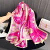 Nova Moda Estilo Primavera e Verão 2025 Lenço Longo de Seda Elegante Lenço Longo de Cetim Lijing para Mãe Leve Versátil para Viagem