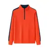 Sudadera unisex con cuello alto y media cremallera, adecuada para uniformes de equipo, forro polar, color liso, mangas raglán, bloques de color, estampado de rejilla de piña, con estampado de logo