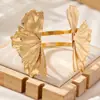 Moda Transfronteriza Europea y Americana Exageradas Flores Metal Personalizado Mitad Hoja de Ginkgo Abierto Pulsera para Dama