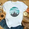 2022Figura Geométrica Estampado Geométrico Camiseta Manga Corta Ropa de Mujer Transfronteriza wish/ebay