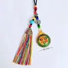 Colgante para coche en el mismo estilo que los borlas de cinco colores del Tíbet, cuerda colgante de campana del dios de la riqueza de cinco vías, recuerdo de atracción turística de Yunnan