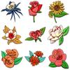 Pegatinas de tela para bordado por computadora, lindas pegatinas de bordado con flores para niña, parches autoadhesivos para reparar agujeros decorativos