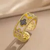 Anillo Exquisito Super Brillante de Circonita para Niñas, Lujo Accesible y Anillo de Apertura Ajustable de Gama Alta, Baño de Oro Real Simple