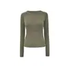 Roupa de Yoga Malha Sem Costura 2.0 Esportiva Respirável Manga Longa Feminina Fitness Corrida Alta Elasticidade Secagem Rápida Pilates Top Camiseta