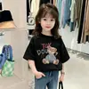 Camiseta Delgada de Manga Corta de Algodón Puro para Niñas de Mediana Edad y Mayores, Nuevo Estilo Verano 2026, Top Holgado y Elegante de Ropa Infantil para Niñas