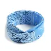 Diadema Bohemio Ins Versátil Elegante Nudo Cruzado Diadema Deportiva de Yoga Estampada Versión Ancha para Mujeres con Coronilla Alta