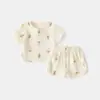Conjunto de Verano de Manga Corta para Bebé Niños Pequeños Separado Algodón Puro Niños Niñas Conjunto de Dos Piezas Ropa Delgada para Niños Ropa de Verano para Bebés