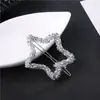 Nuevo pasador de cristal con pedrería estilo coreano, estrella de cinco puntas, triángulo, clip de rana redondo, cruz, tocado transfronterizo