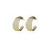 Pendientes de Aro Metálicos Cepillados de Moda Pendientes Estilo Coreano Pendientes Minimalistas de Nicho Europeos y Americanos Accesorios de Moda Exagerados