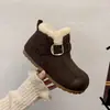 Sapatos rasos preguiçosos de bico redondo e sola reta para o trajeto em 2026, combinam com tudo, forrados com fleece, antiderrapantes, sapatos peludos retrô, sapatos quentinhos de algodão Birkenstock