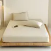 100% algodón, sábana bajera ajustada de punto de algodón Grado A, pieza única, colcha de punto de algodón jersey 100% algodón para niños, funda de almohada, sábana antideslizante, funda de edredón, adecuada para dormir sin ropa