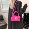 Bolsa Pequena Quadrada Diamante Moda 2024 Nova Guofeng Gem Bolsa Feminina Estilo Ocidental Texte Shoulder Crossbody Bag