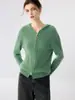 Novo Suéter de Caxemira Feminino Outono/Inverno 2026 com Capuz, Zíper, Padrão Torcido, Cardigã de Tricô Grosso, Casaco Suéter Fashion