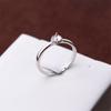 Anillo abierto simple de plata S925 para mujer, anillo abierto ajustable, accesorios de perlas DIY, soporte vacío 47